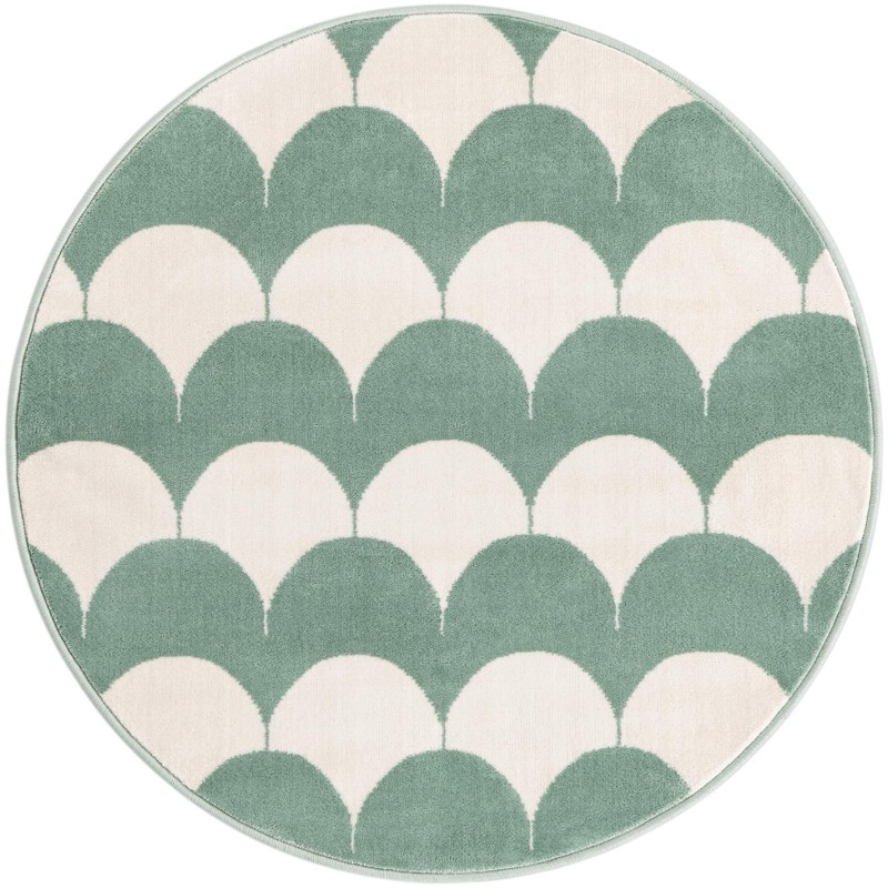 3' x 3' Ocala · Geometric rug, soft green
