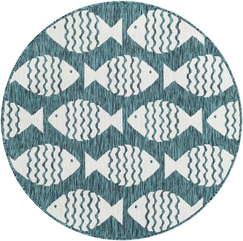 Beresford · Pictoral Outdoor Rug, turquoise