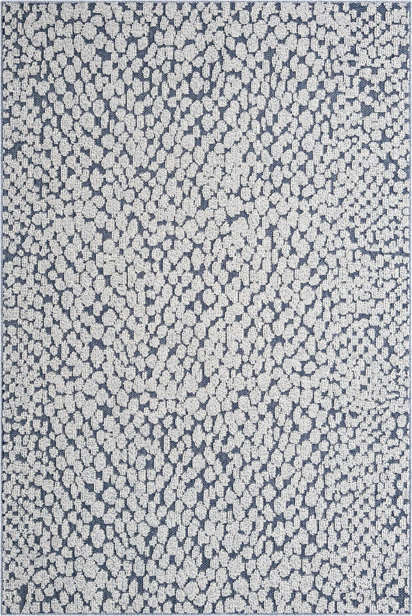 6' 1 x 9' Dillard · Animal print Outdoor Rug, navy blue