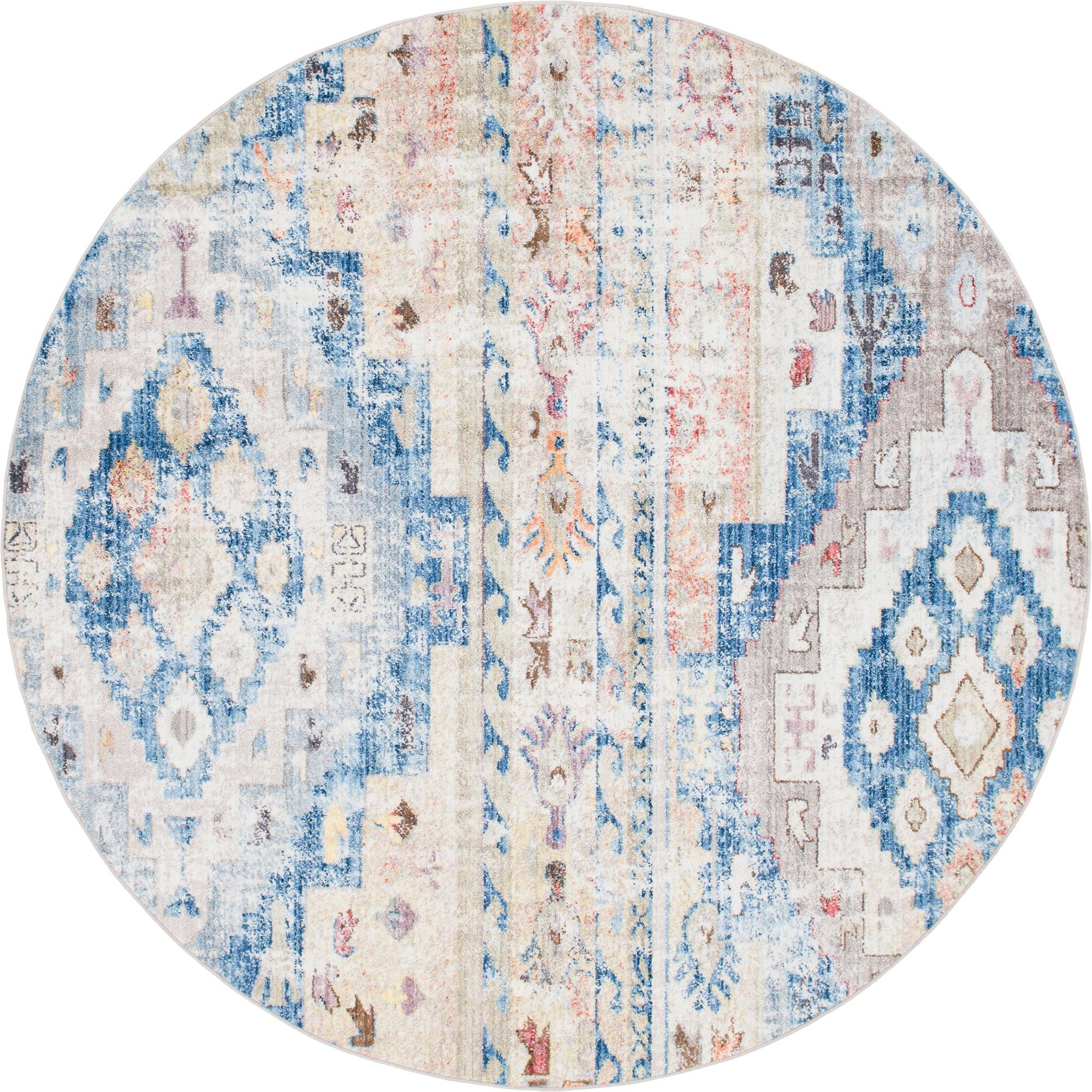 8' x 8' Quinn · Abstract rug, blue