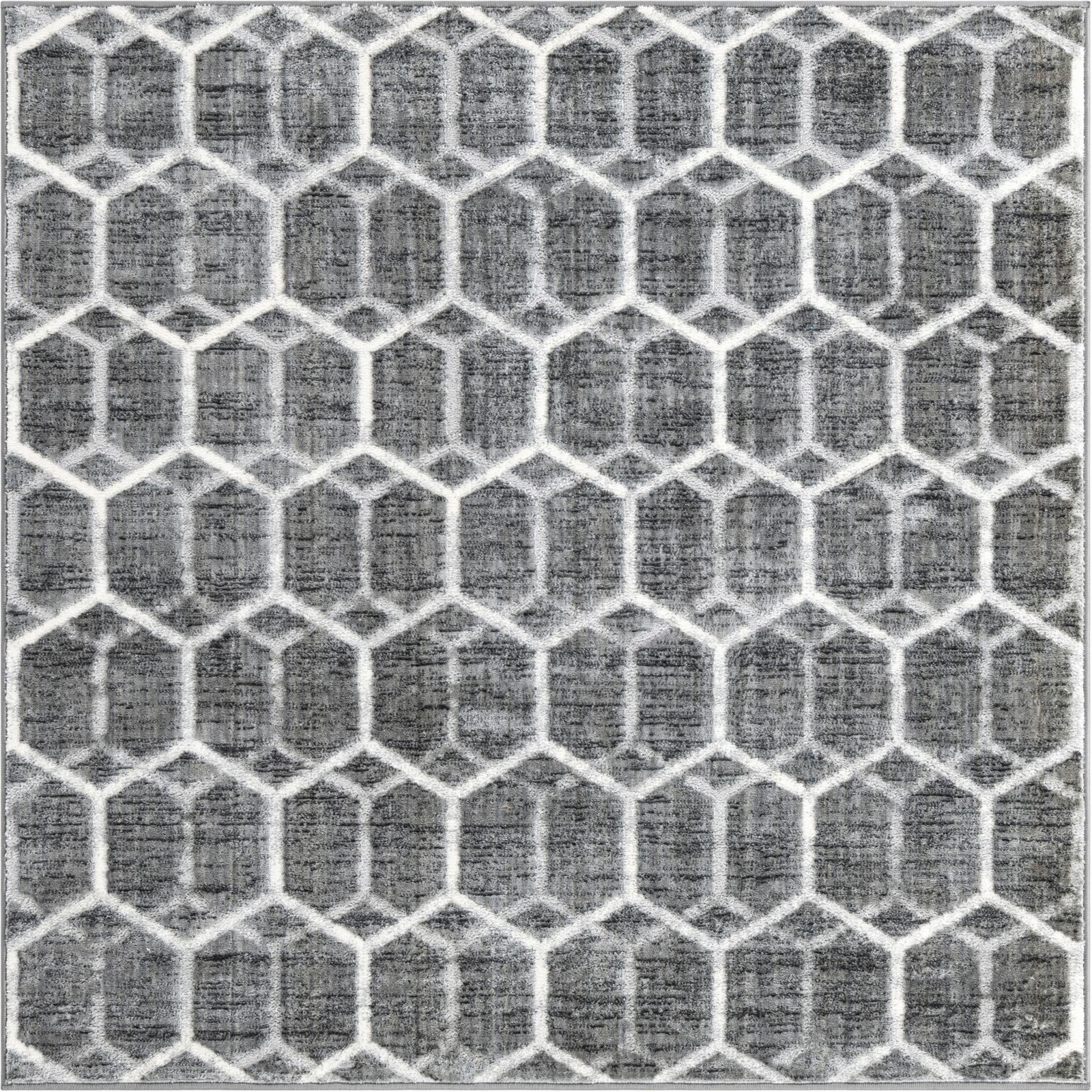 5' 3 x 5' 3 Babcock · Geometric rug, grey