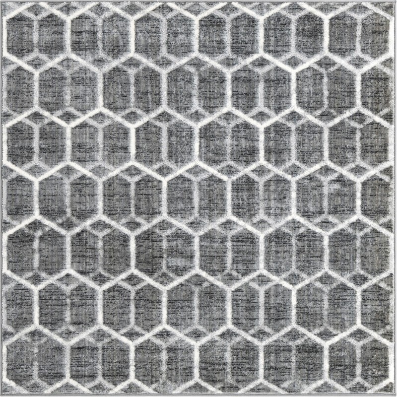 5' 3 x 5' 3 Babcock · Geometric rug, grey