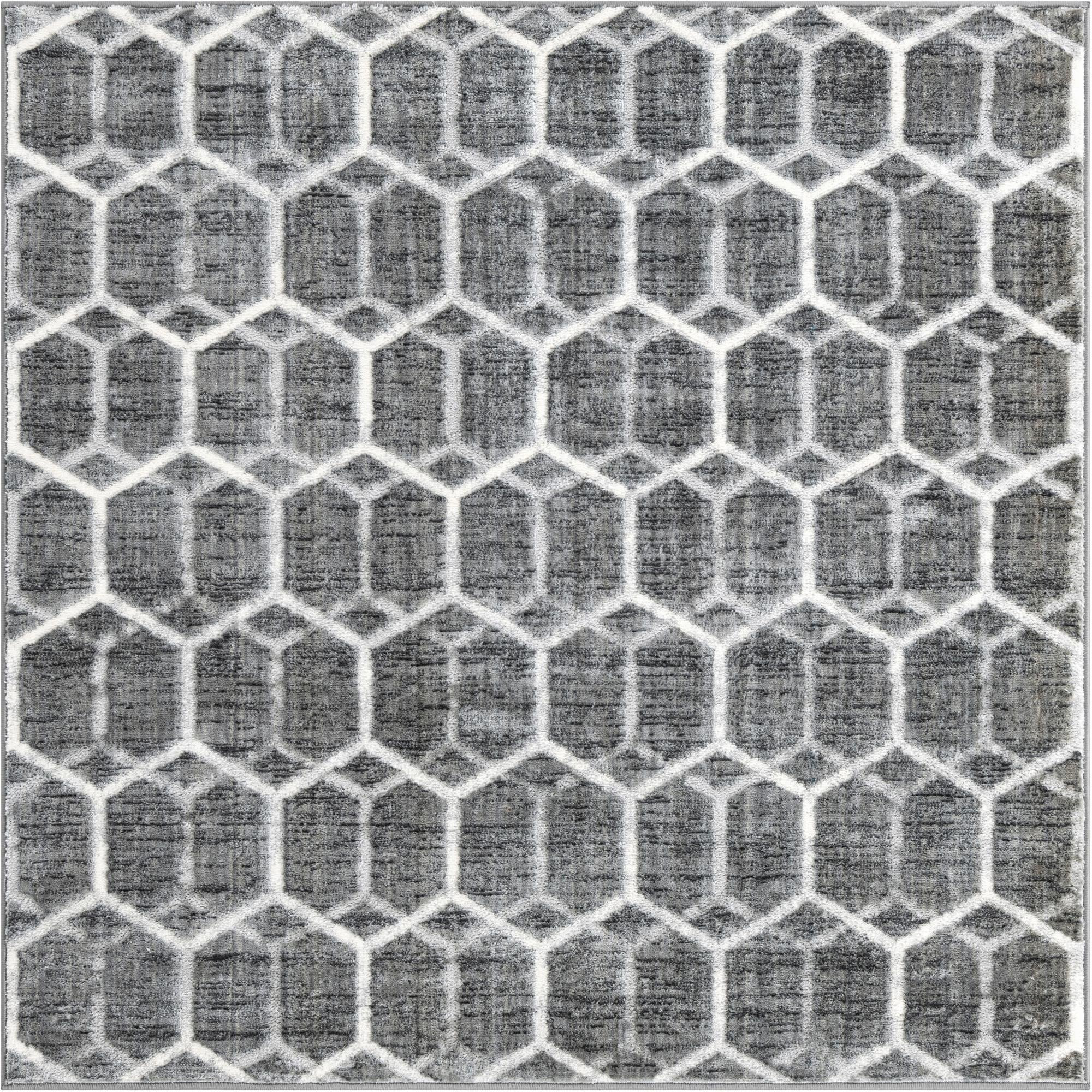 5' 3 x 5' 3 Babcock · Geometric rug, grey