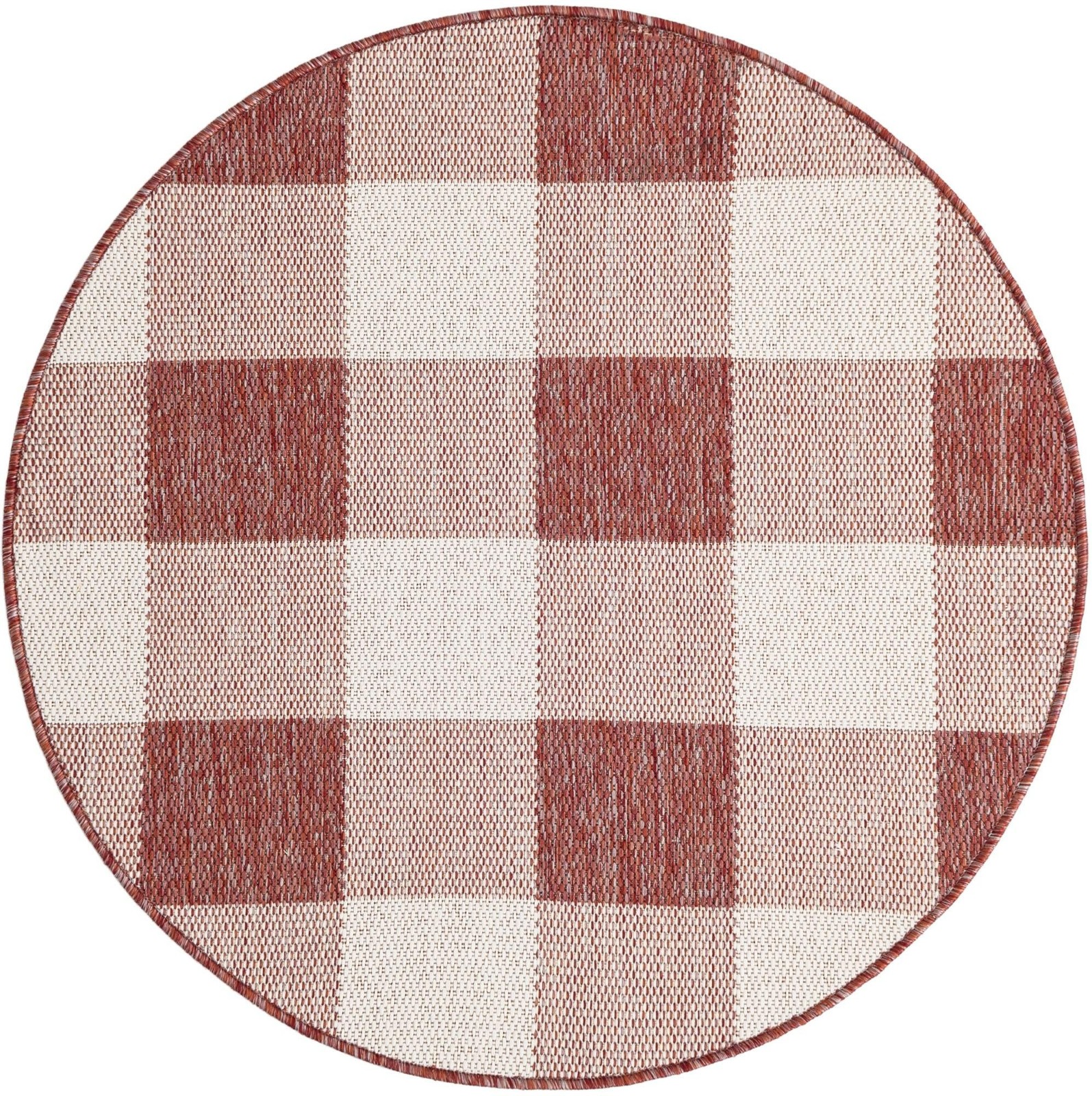 3' x 3' Ramona · Checkered Outdoor Rug, red