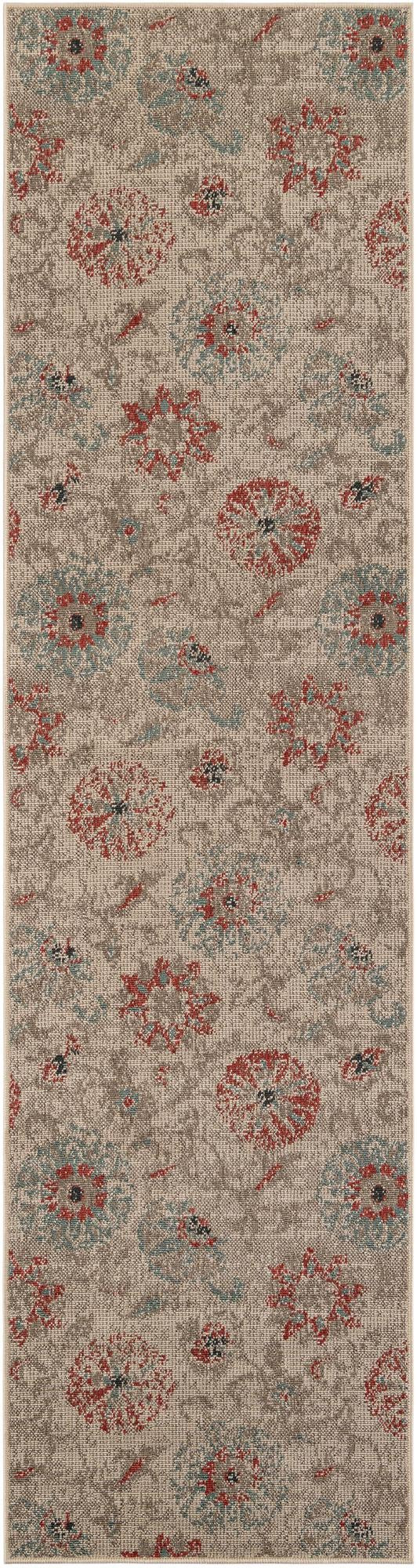 2' 7 x 10' Lofton · Floral / botanical Outdoor Rug, beige
