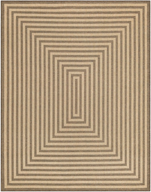 7' 10 x 10' Ashland · Border rug, natural and brown