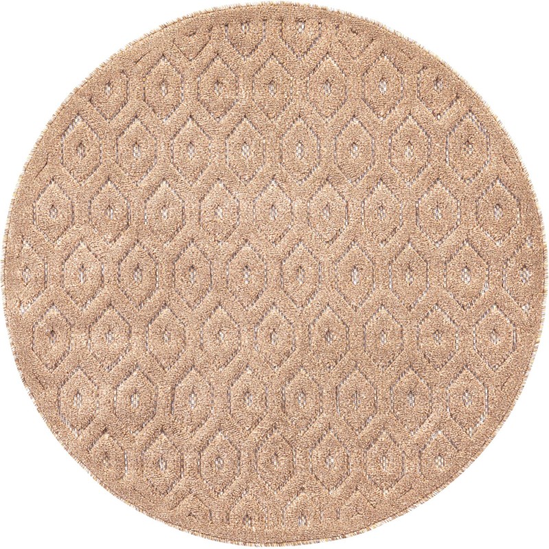 Roanoke · Geometric lattice Outdoor Rug, warm beige