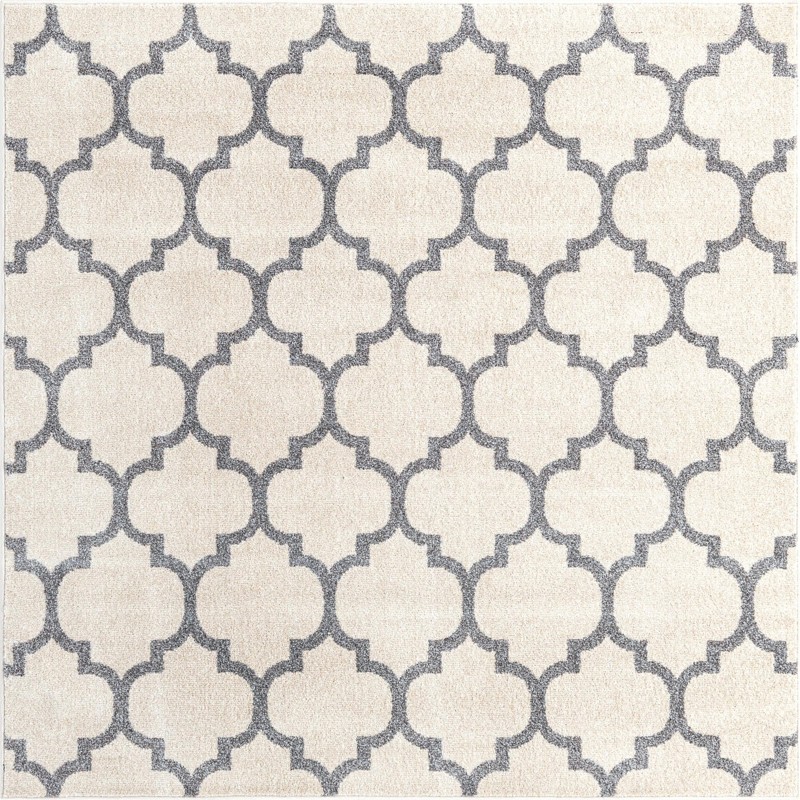 6' x 6' Arkwright · Trellis rug, beige and gray