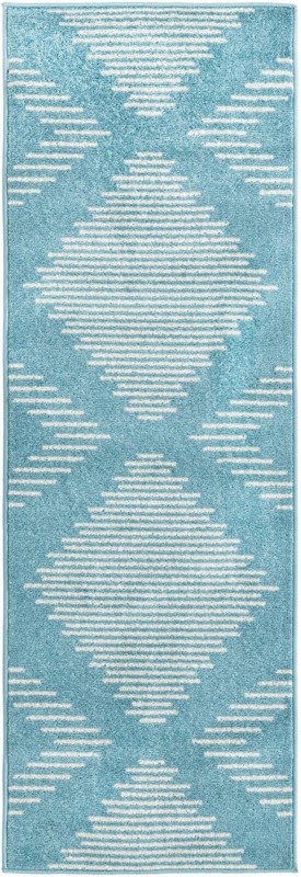 2' x 6' Knox · Diamond rug, light blue