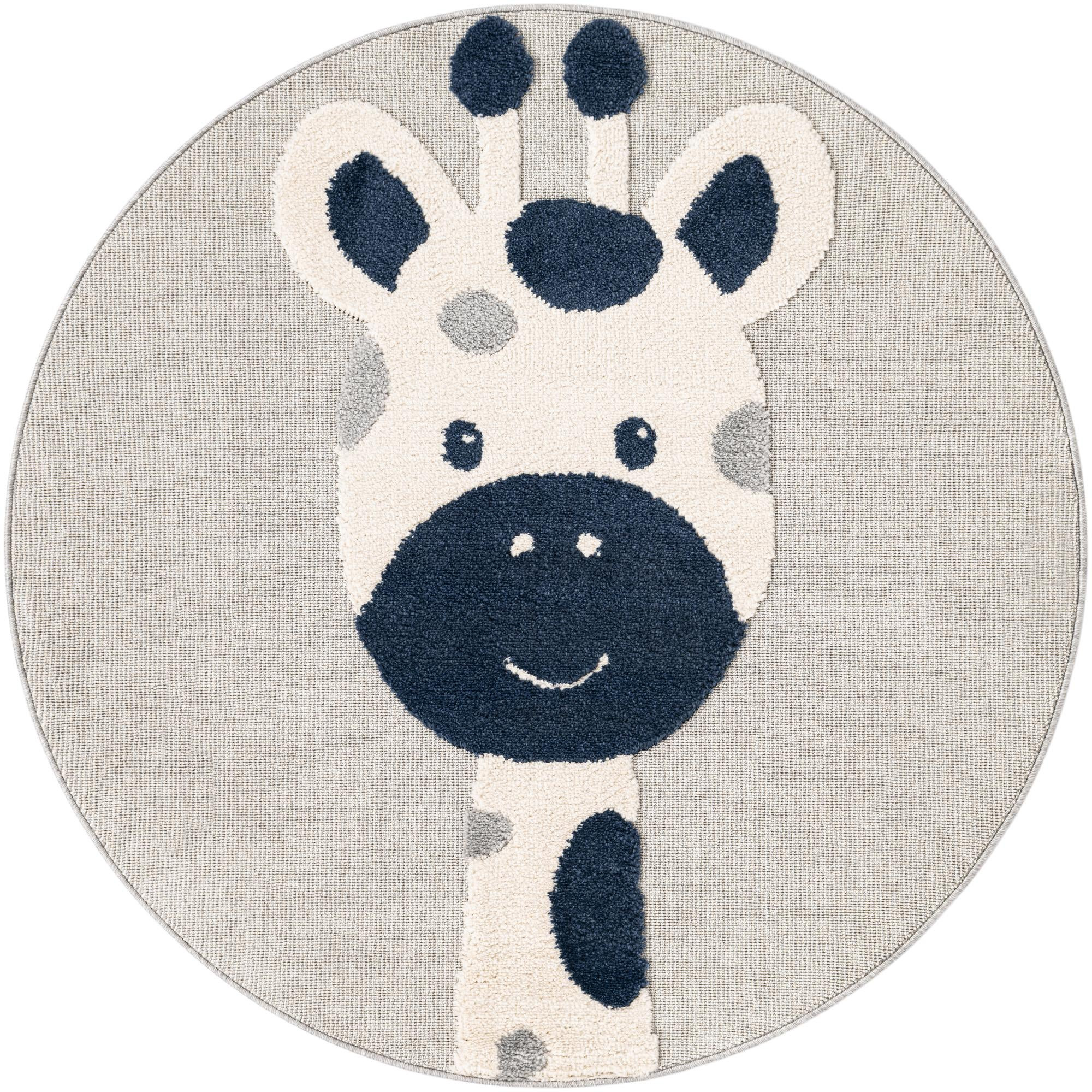 5' x 5' Lorimer · Pictoral rug, gray