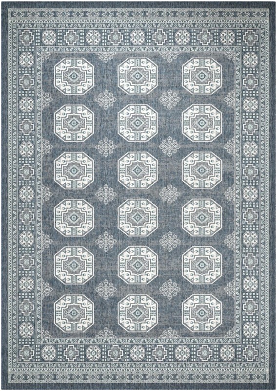 10' x 14' Kirkland · Border Outdoor Rug, blue