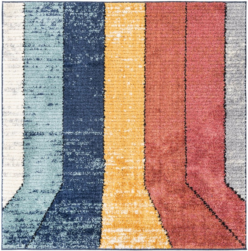 Rosewood · Lines rug, multi
