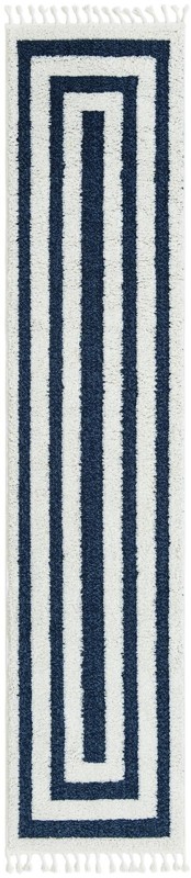 Rickard · Border rug, blue and ivory