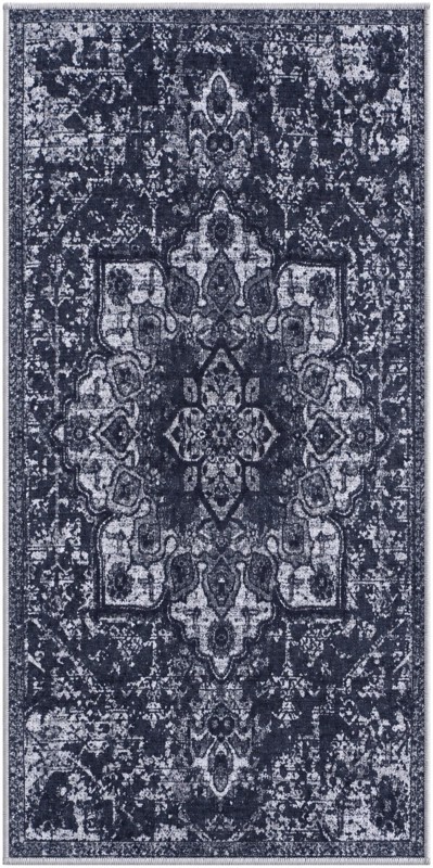 2' x 4' Rideout · Distressed medallion rug, charcoal and gray