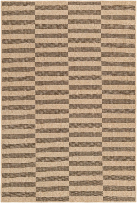 6' x 9' Ashcroft · Geometric striped rug, brown and natural