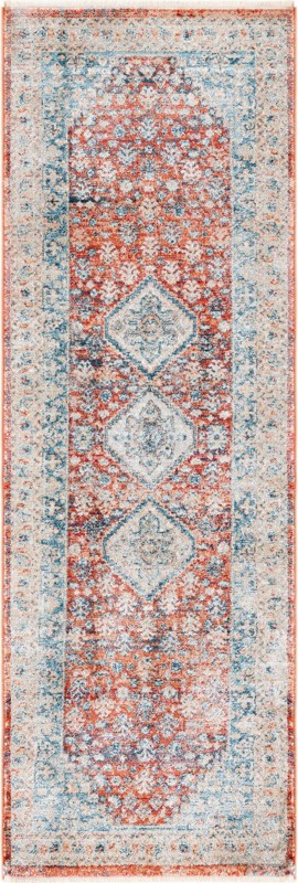 2' x 6' Greenbriar · Border rug, red