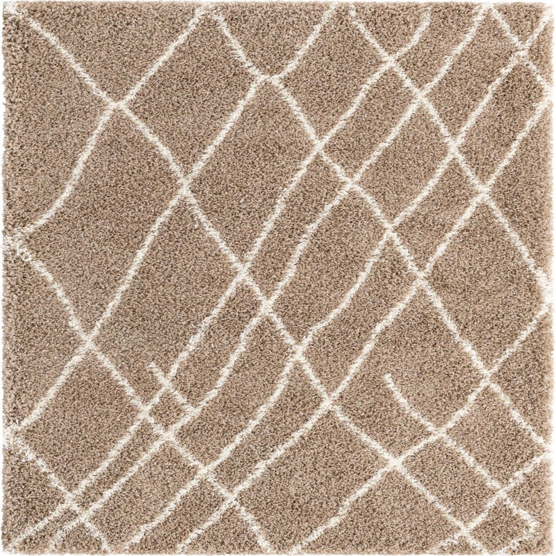4' x 4' Clearbrook · Diamond Shag Rug, khaki