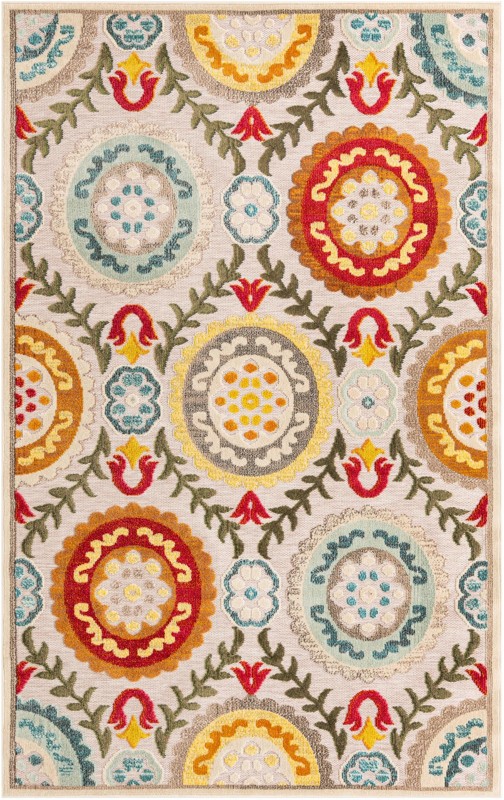 6' x 9' Quincy · Geometric Outdoor Rug, ivory beige