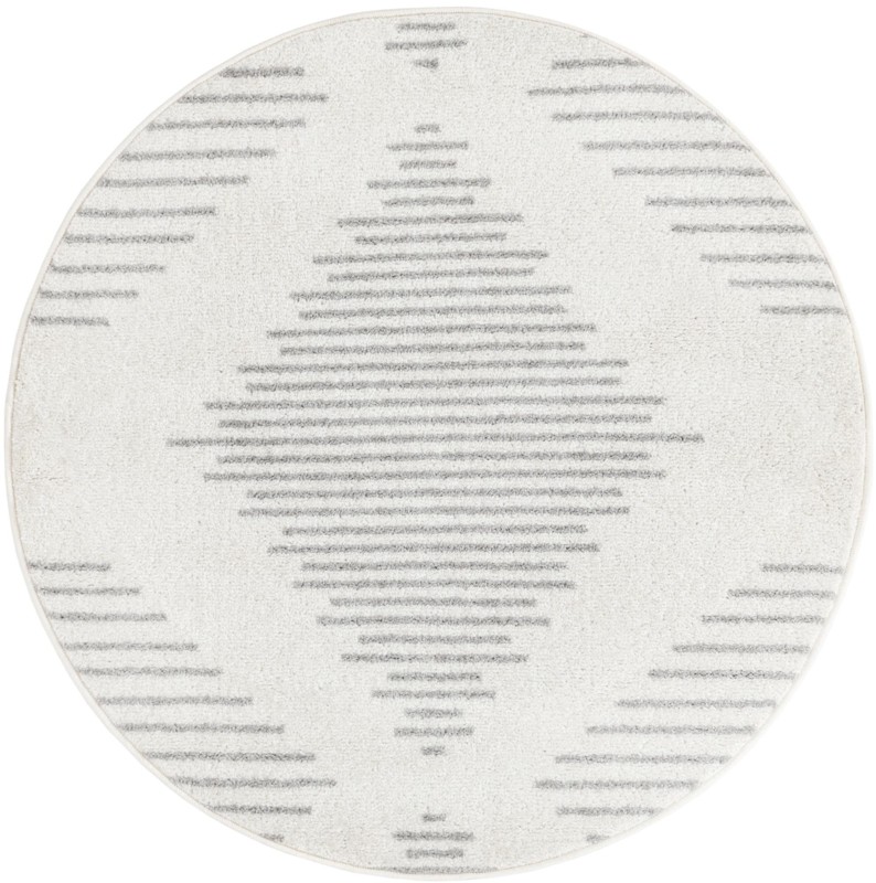 3' x 3' Knox · Geometric diamond rug, ivory and gray