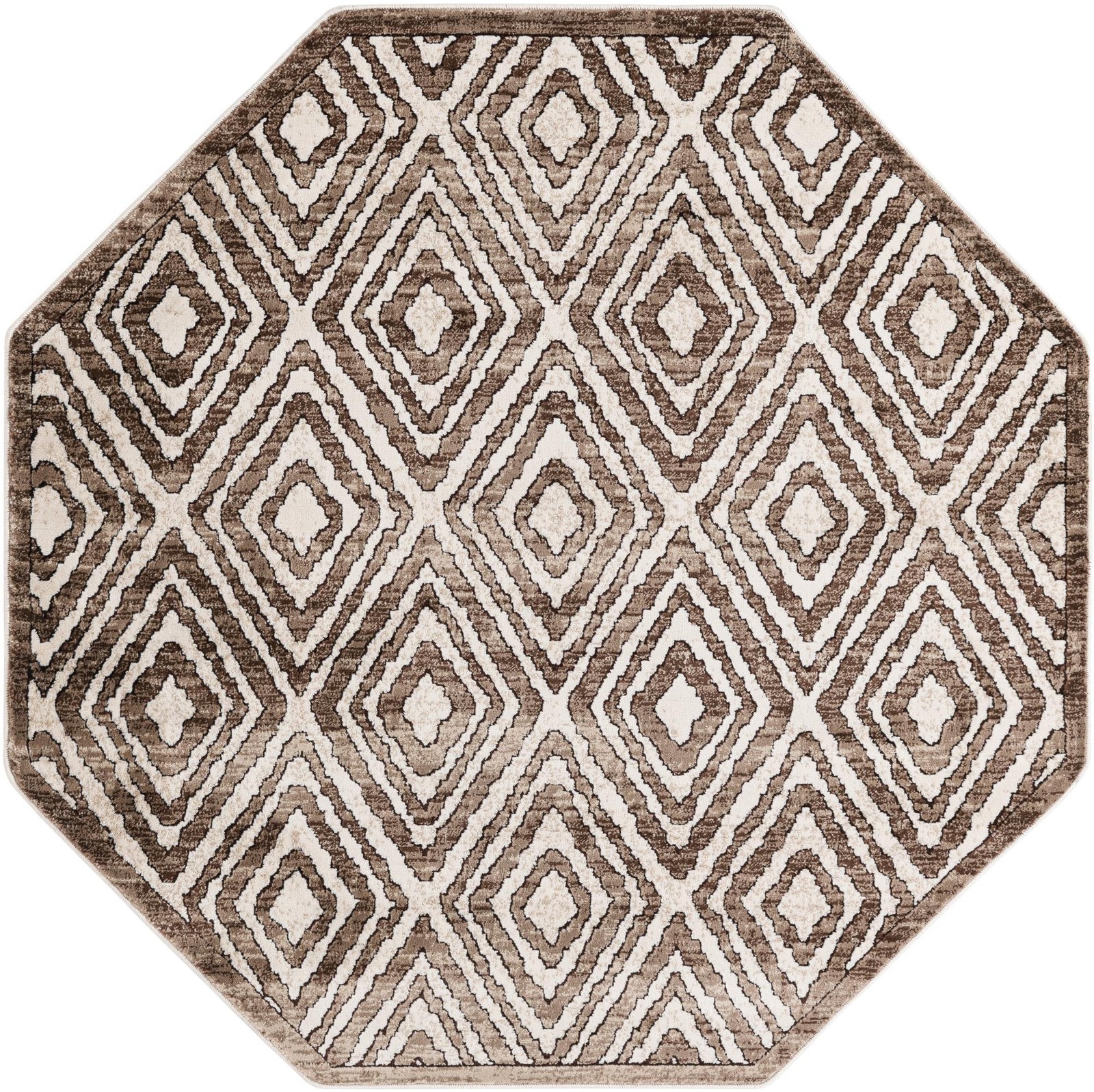 5' 3 x 5' 3 Brattleboro · Diamond rug, chocolate brown