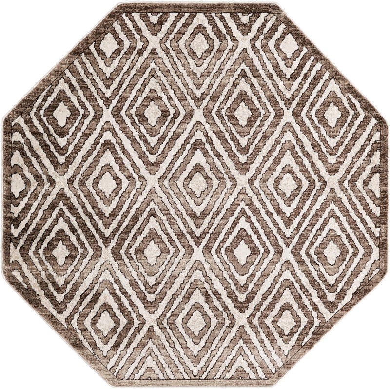5' 3 x 5' 3 Brattleboro · Diamond rug, chocolate brown