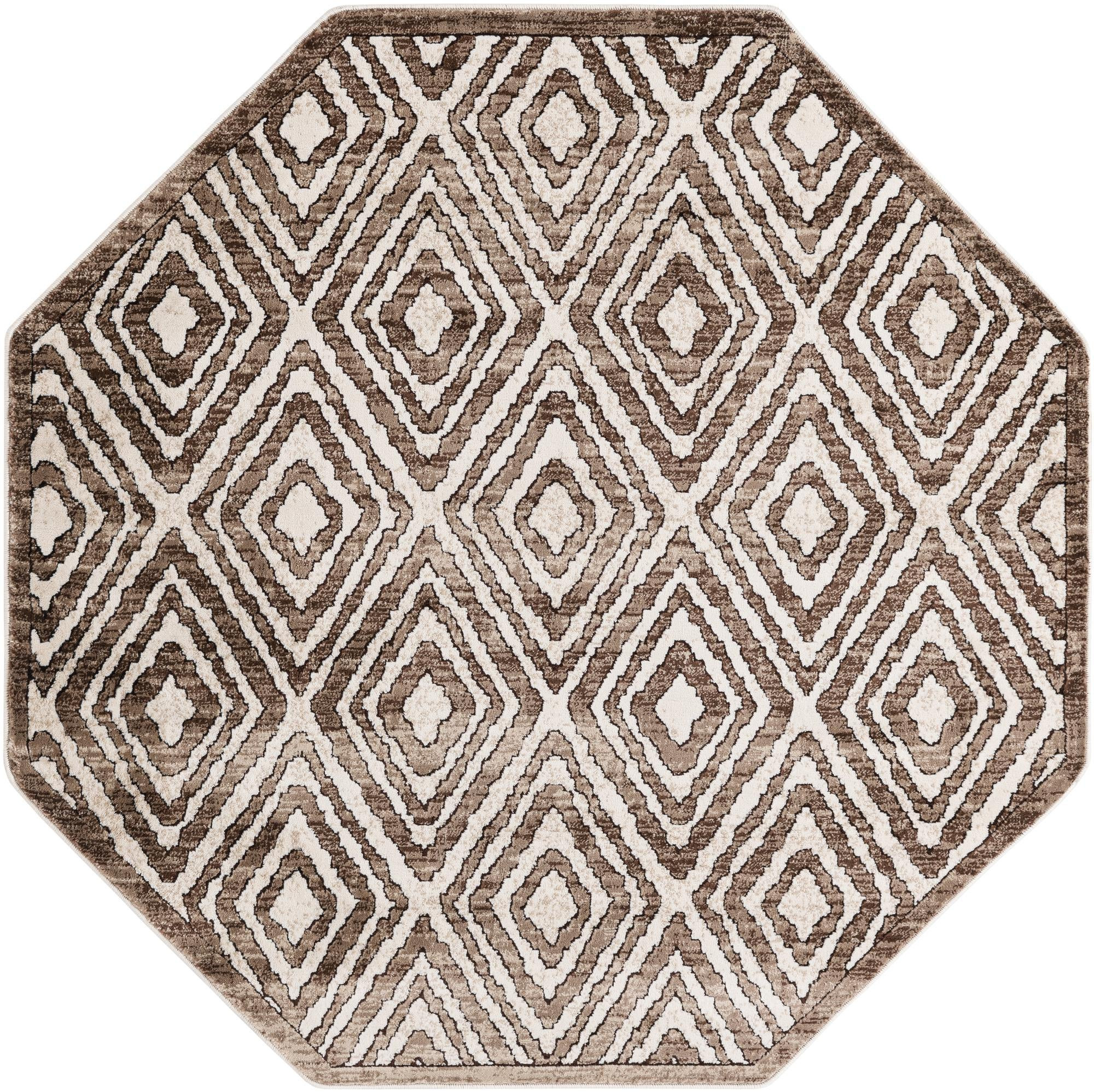 5' 3 x 5' 3 Brattleboro · Diamond rug, chocolate brown