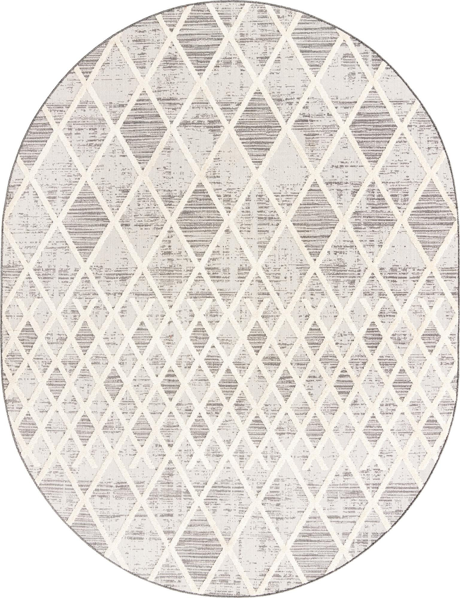 7' 10 x 10' Hamish · Diamond rug, gray and beige