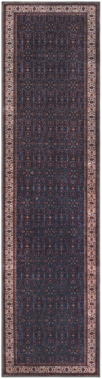 2' 7 x 10' Langley · Border rug, antique navy blue