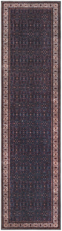 2' 7 x 10' Langley · Border rug, antique navy blue