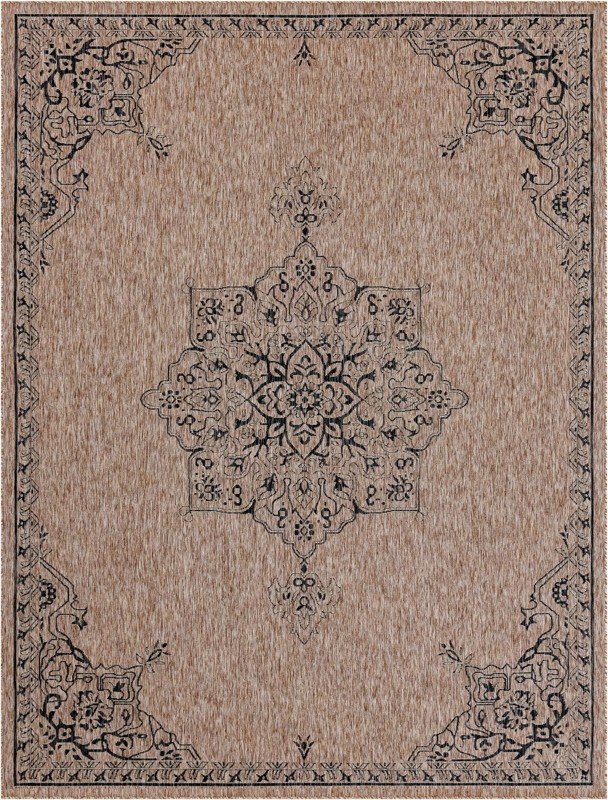 9' x 12' Rhys · Border Outdoor Rug, beige