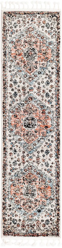 2' x 8' Rushmore · Border rug, gray