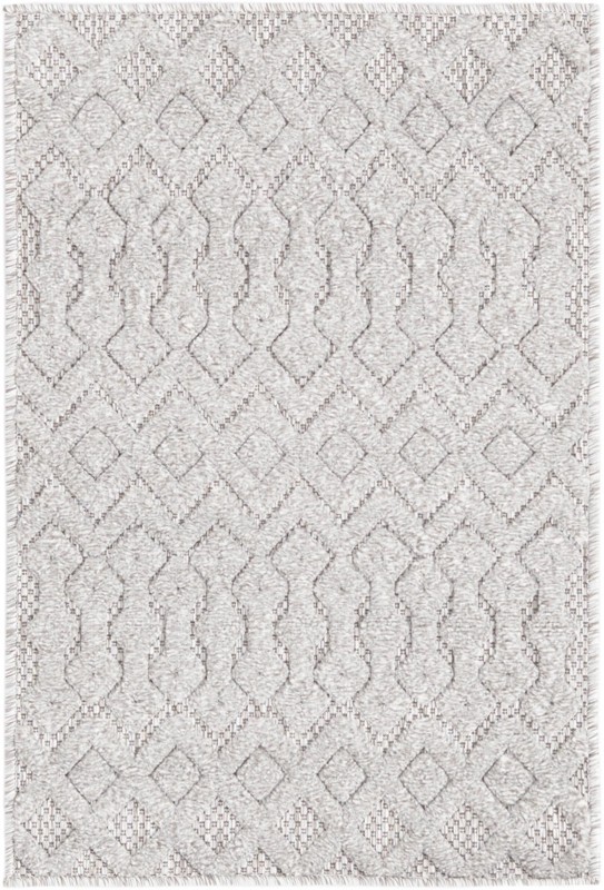 2' x 3' Creed · Geometric lattice Outdoor Rug, gray