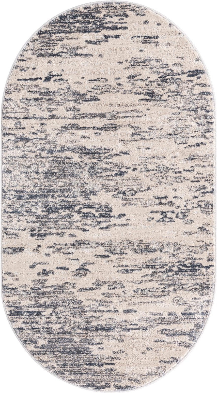 3' x 5' 3 Ochre · Abstract rug, navy and ivory