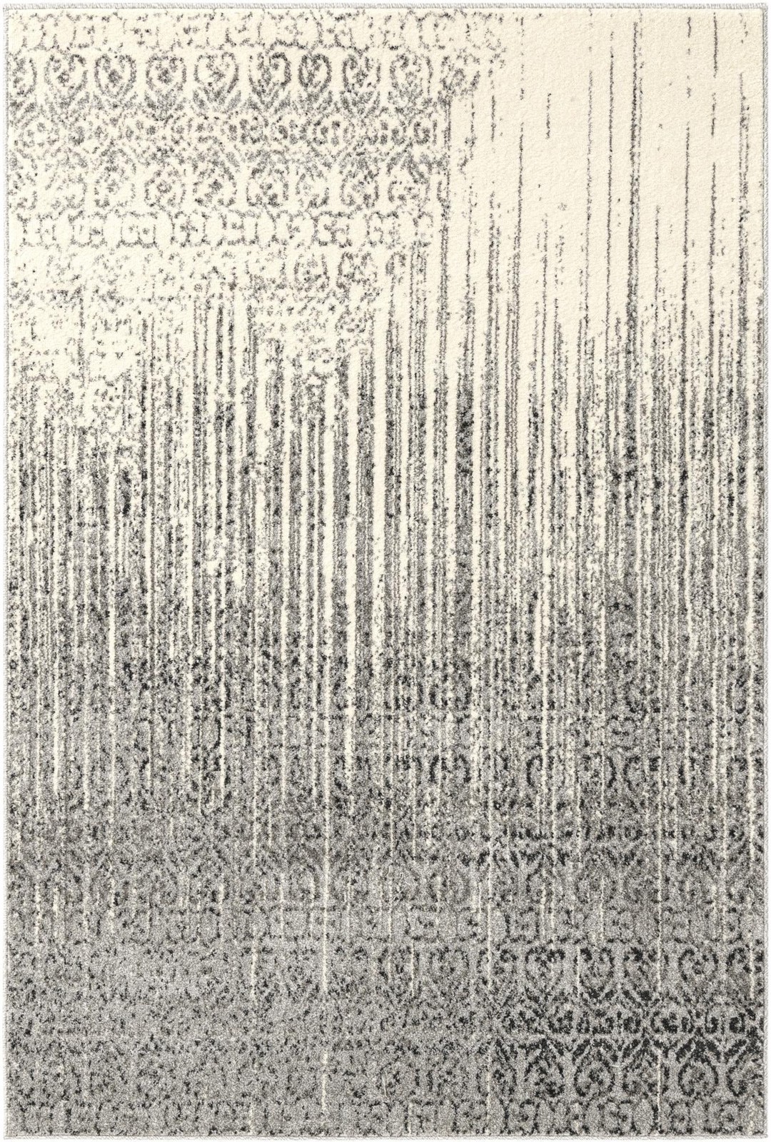 4' x 6' Marchmont · Abstract damask rug, gray and ivory