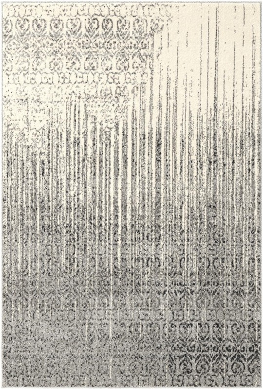 4' x 6' Marchmont · Abstract damask rug, gray and ivory