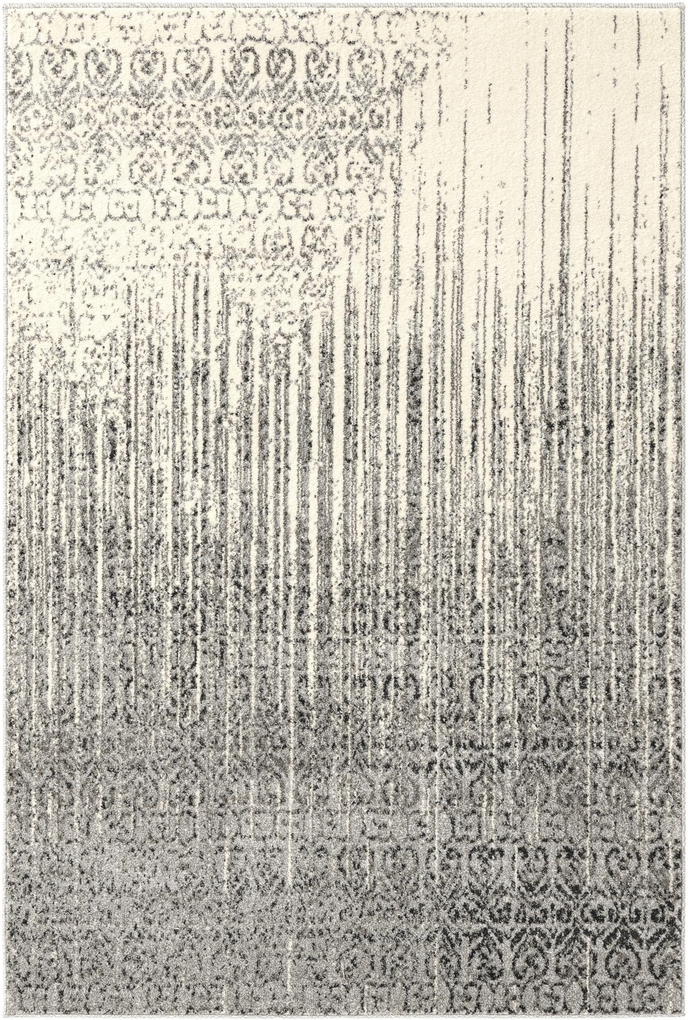 4' x 6' Marchmont · Abstract damask rug, gray and ivory