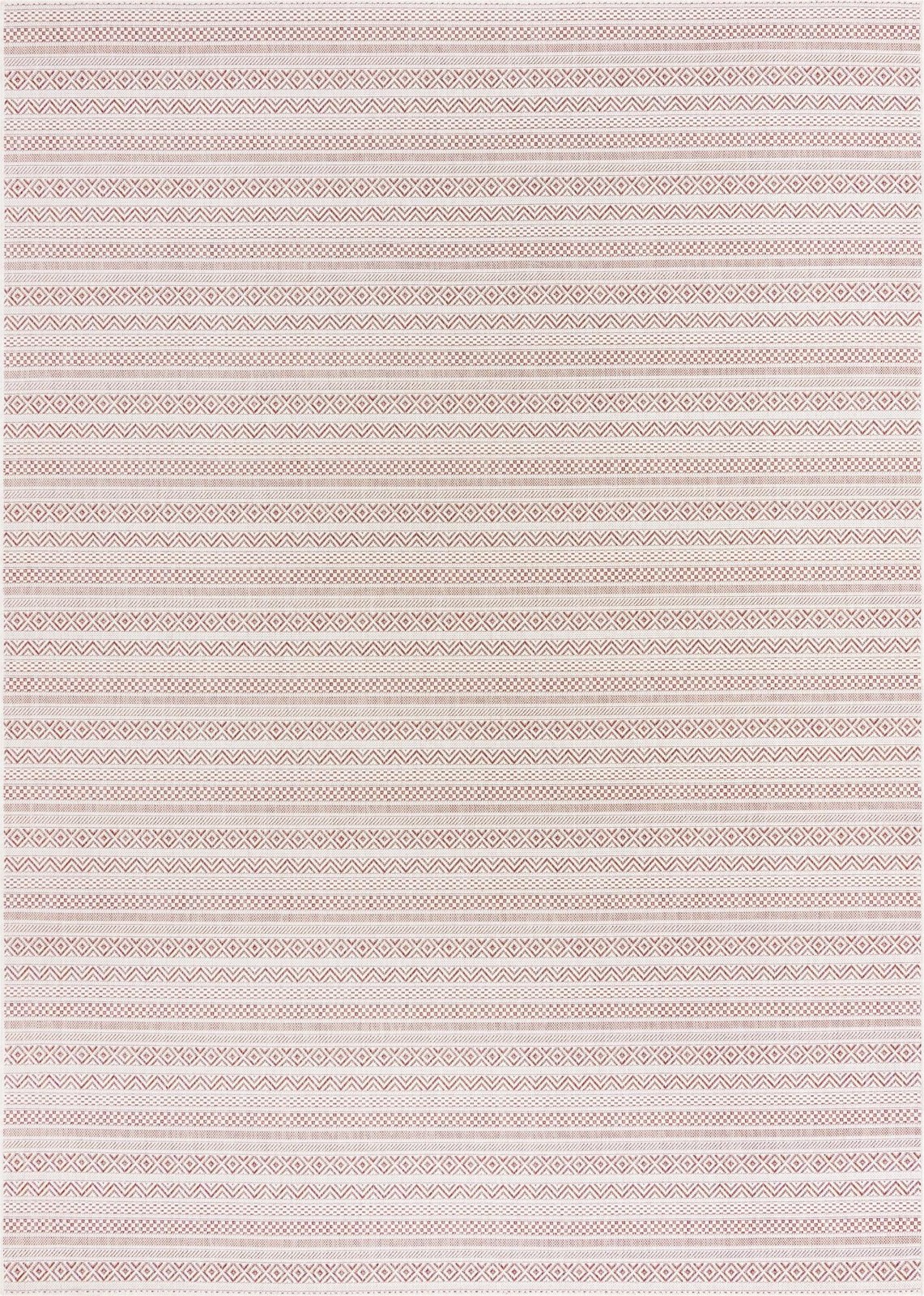 7' 10 x 11' Merlin · Geometric Outdoor Rug, red