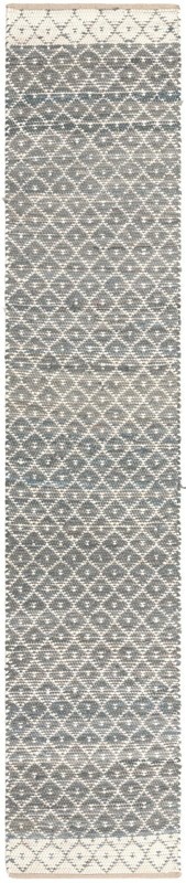 2' 7 x 13' 1 Grove · Border Chindi Rug, gray