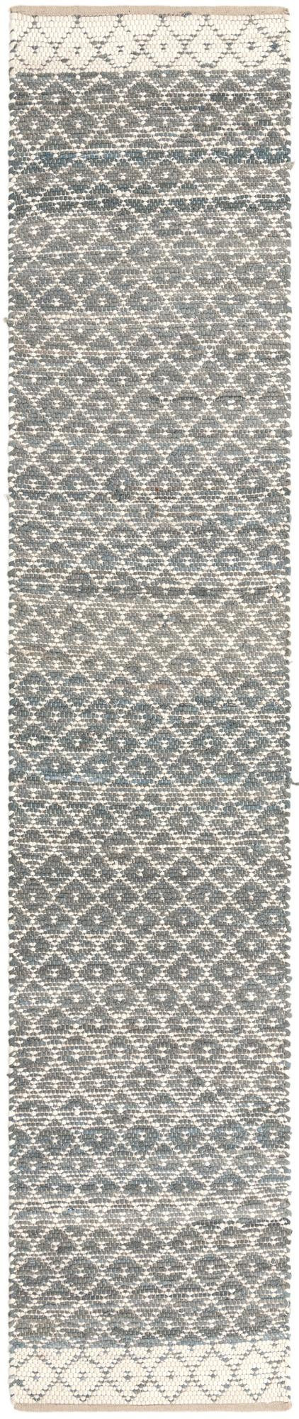 2' 7 x 13' 1 Grove · Border Chindi Rug, gray