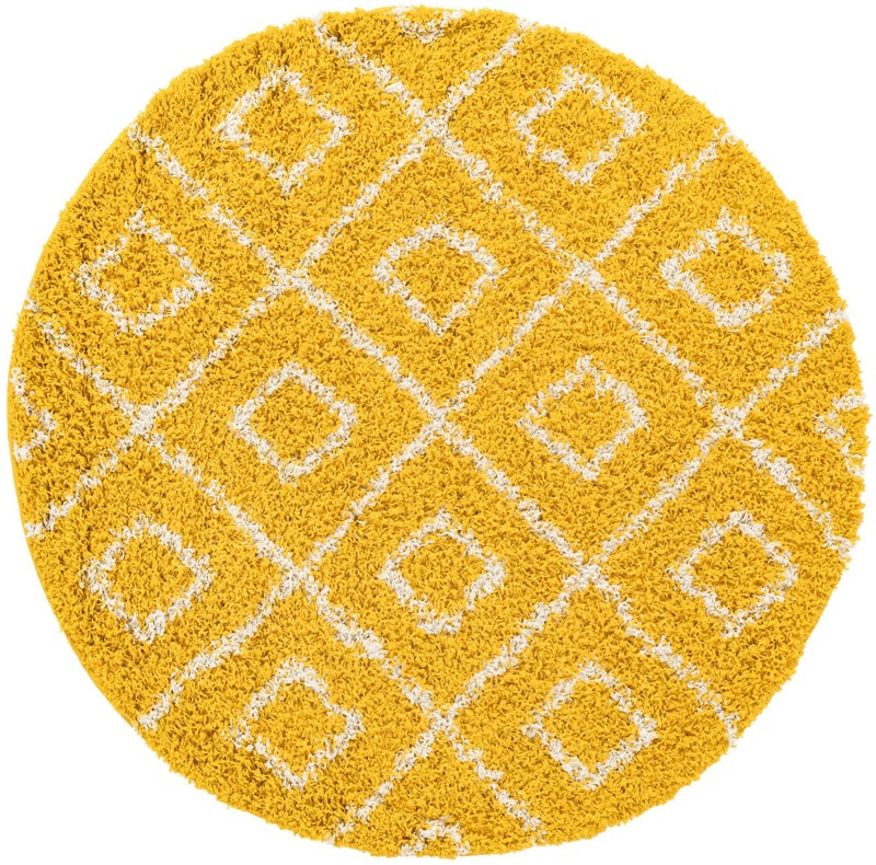 5' 3 x 5' 3 Brock · Geometric Shag Rug, yellow