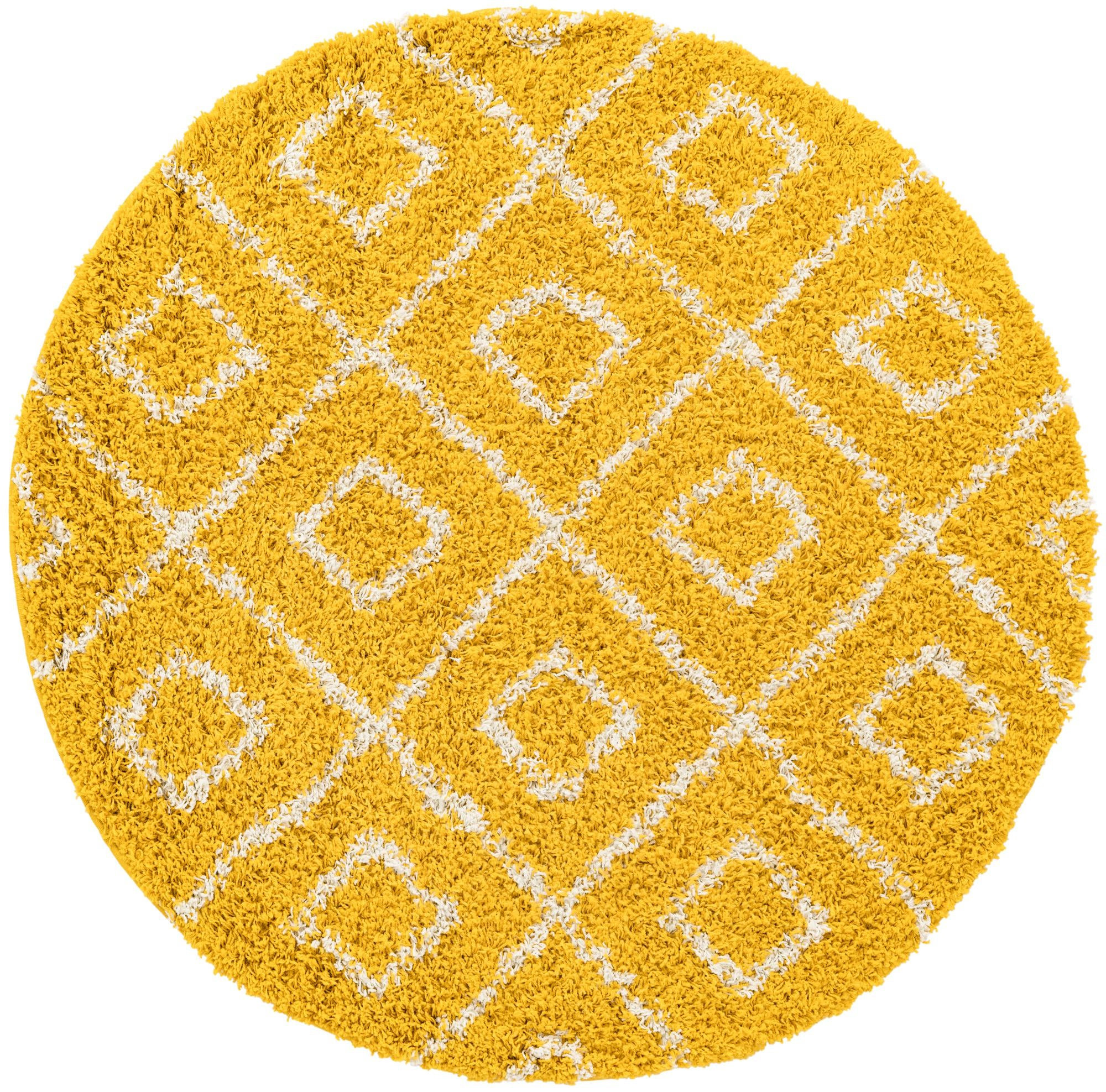 5' 3 x 5' 3 Brock · Geometric Shag Rug, yellow