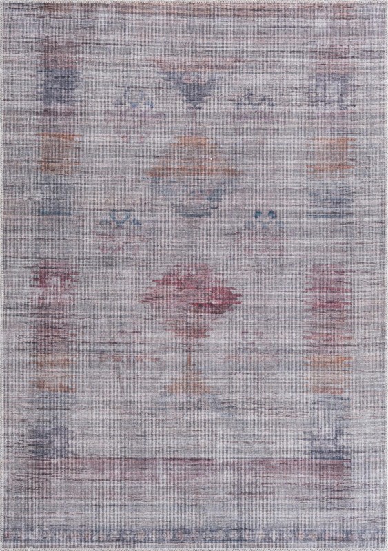 5' 3 x 8' Bascom · Faded tribal Washable Rug, gray and burgundy
