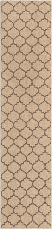 Flora · Lattice rug, natural and brown