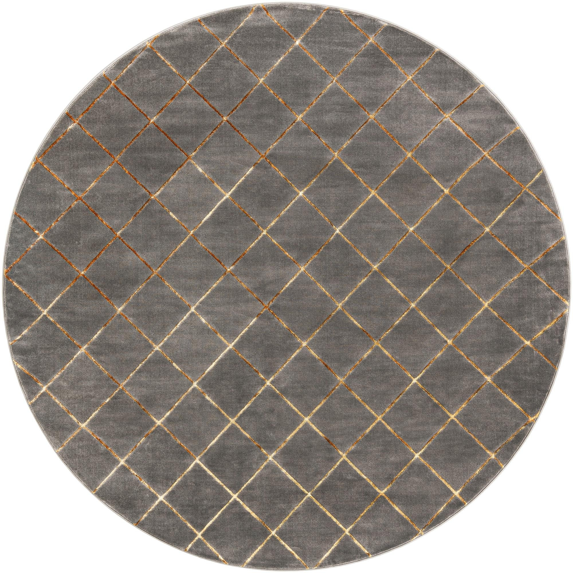 10' x 10' Gilchrist · Diamond rug, gray and gold