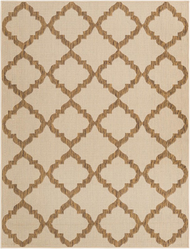 5' 3 x 8' Fanshawe · Lattice Outdoor Rug, beige and brown