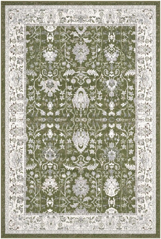 6' x 9' Sandys · Border Washable Rug, green