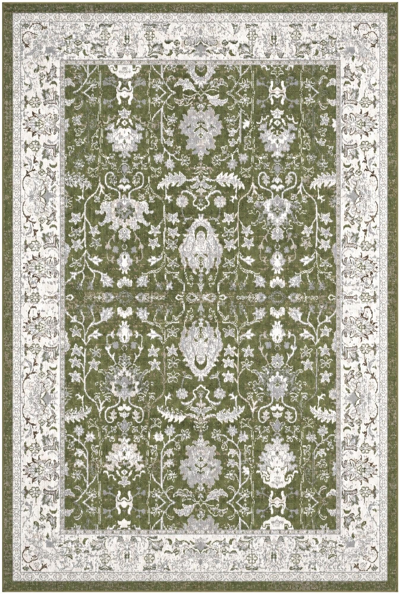 6' x 9' Sandys · Border Washable Rug, green
