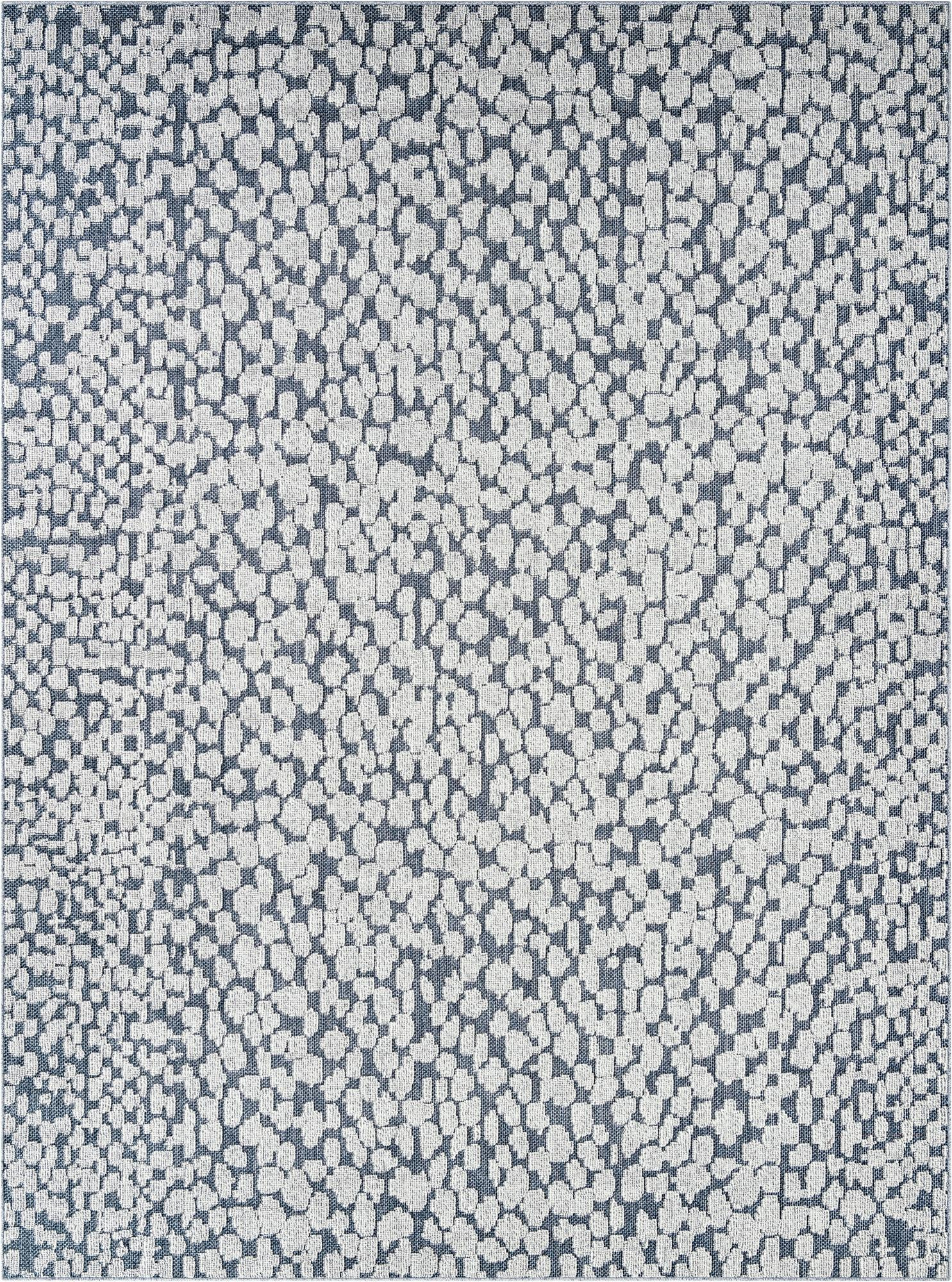 9' x 12' Dillard · Animal print Outdoor Rug, navy blue