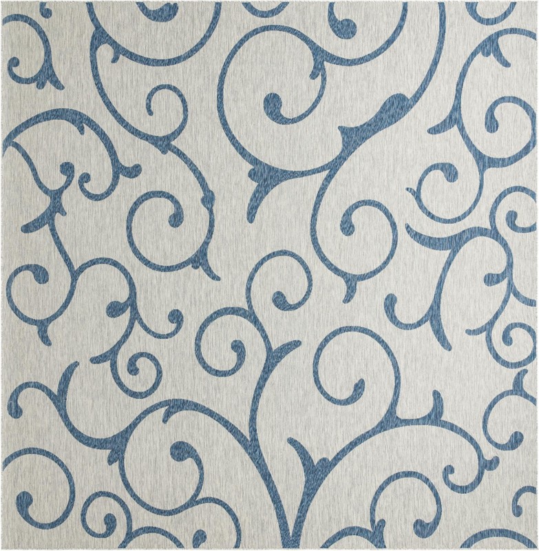 Shale · Floral / botanical Outdoor Rug, gray