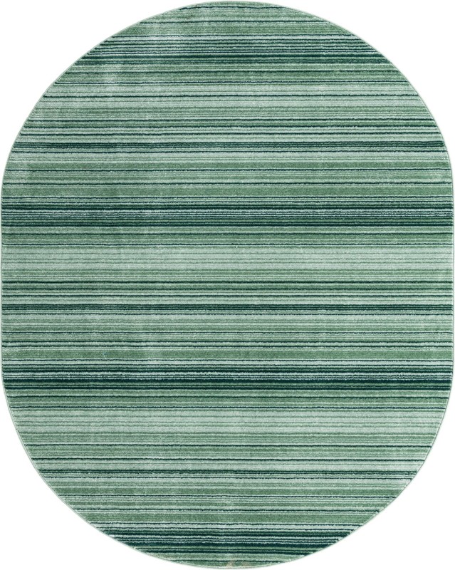 7' 10 x 10' 2 Jagger · Striped rug, shades of green